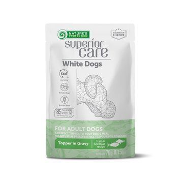 Nature's Protection Superior Care White Dogs Adult Tuna & Sea Bass Додатковий вологий корм для собак з білим забарвленням з тунцем і морським окунем 70 г UNINPSC70012 фото