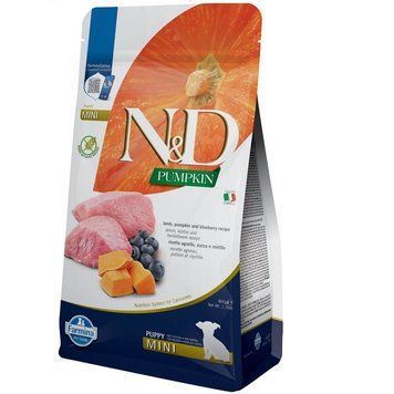 Farmina N&D Grain Free Puppy Mini Pumpkin & Lamb & Blueberry Беззерновий сухий корм Фарміна для цуценят дрібних порід (гарбуз/ягня/чорниця) 800г 156339 фото