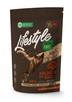 Nature's Protection Lifestyle Sterilised Salmon Сухий беззерновий корм для стерилізованих котів з лососем, 400 г NPLS45798 фото