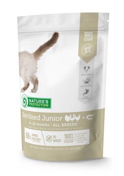 Nature's Protection Sterilised Junior Сухий корм для кошенят, що ростуть після стерилізації, 400 г NPS45772 фото