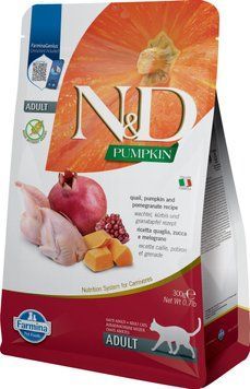 Farmina N&D Grain Free Pumpkin Adult Quail Беззерновий сухий корм Фарміна для дорослих котів (перепілка/гарбуз) 300г 191602 фото