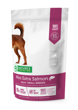 Nature's Protection Mini Extra Salmon Adult Small Breeds Сухий корм для дорослих собак малих порід з лососем, 500 г NPS45736 фото