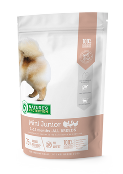 Nature's Protection Mini Junior Small Breeds Сухий корм для цуценят малих порід з м'ясом птиці, 500 г NPS45723 фото