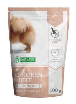 Nature's Protection Junior Small Breeds Healthy Growth Chicken & Beef Вологий корм для молодих собак малих порід з куркою і яловичиною, 100 г KIK45279 фото