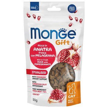Monge Gift Cat Sterilised Ласощі для котів качка з гранатом 50г 70085182 фото