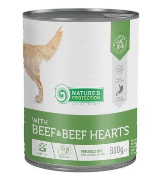 Nature's Protection Adult Beef & Beef Hearts Вологий корм для собак з яловичиною і яловичим серцем, 800 г KIK45603 фото