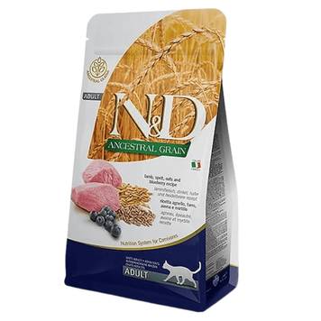 Farmina N&D Low Grain Cat Adult Lamb & Blueberry Низькозерновий сухий корм Фарміна для дорослих котів (ягня/чорниця) 300г 156430 фото
