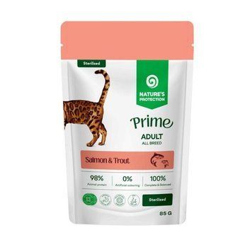 Nature's Protection Prime Sterilised Adult Cats Salmon and Trout Вологий корм для стерилізованих котів з лососем і фореллю, 85 г NPPR47915 фото