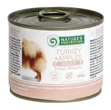 Nature's Protection Adult Small BreedsTurkey & Apples Вологий корм для собак малих порід з індичкою і яблуками, 200 г KIK24520 фото