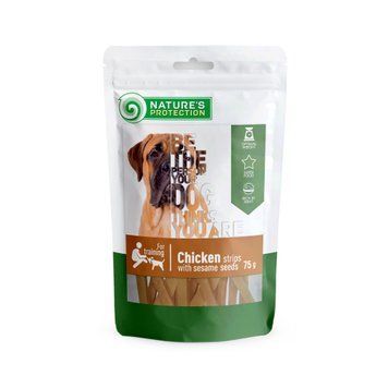 Nature's Protection Chicken strips with sesame Ласощі для собак смужки з курки з кунжутом, 75 г SNK46102 фото