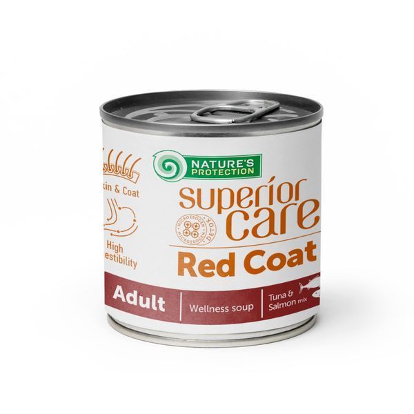 Nature's Protection Superior Care Red Coat Adult Soup Tuna & Salmon Суп для собак з рудим забарвленням з тунцем і лососем 140 мл KIKNPSC63361 фото Nature's Protection Superior Care Red Coat Adult Soup Tuna & Salmon Суп для собак з рудим забарвленням з тунцем і лососем 140 мл KIKNPSC63361 фото