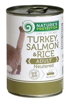 Nature's Protection Adult cats Neutered Turkey, Salmon & Rice Вологий корм для стерилізованих котів з індичкою, лососем і рисом, 400 г KIK24636 фото