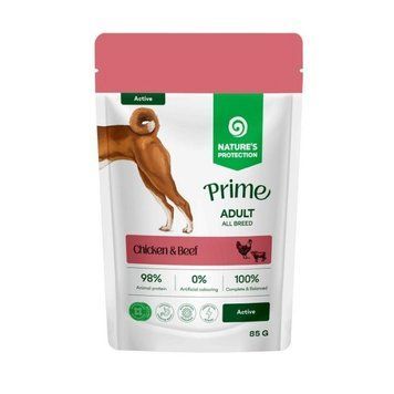 Nature's Protection Prime Active Adult Dogs Chicken and Beef Вологий корм для активних собак з куркою і яловичиною, 85 г NPPR47923 фото