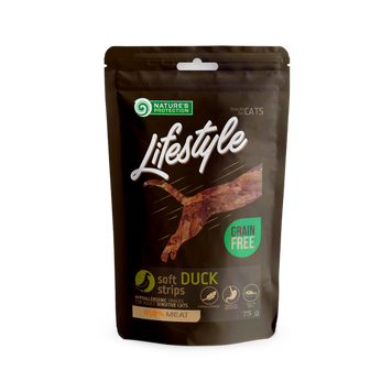 Nature's Protection Lifestyle Soft Duck Strips Ласощі для котів м'які смужки з качки, 75 г SNK46152 фото