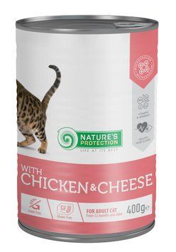 Nature's Protection Adult cats Сhicken & Сheese Вологий корм для котів з куркою і сиром, 400 г KIK45608 фото