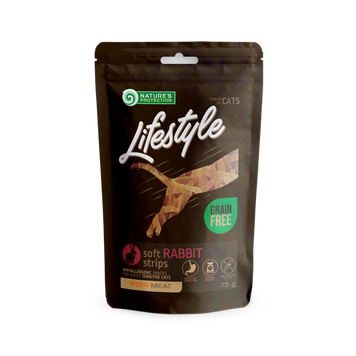 Nature's Protection Lifestyle Soft Rabbit Strips Ласощі для котів м'які смужки з кролика, 75 г SNK46153 фото