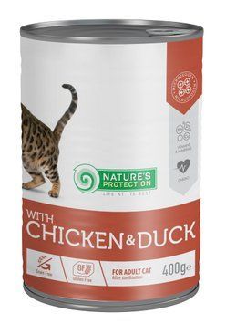 Nature's Protection Adult cats Sterilised Chicken & Duck Вологий корм для стерилізованих котів з куркою і качкою, 400 г KIK45611 фото