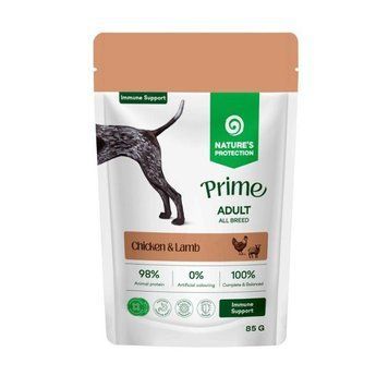 Nature's Protection Prime Immunity Support Adult Dogs Chicken and Lamb Вологий корм для собак для зміцнення імунітету з куркою і ягням, 85 г NPPR47953 фото