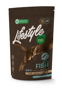 Nature's Protection Lifestyle Adult White fish Сухий беззерновий корм для котів з білою рибою, 400 г NPLS45958 фото