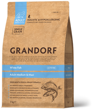 Grandorf White Fish Adult Medium&Maxi Сухий корм Грандорф Медіум & Максі для собак середніх та крупних порід з білою рибою 1кг 94301 фото