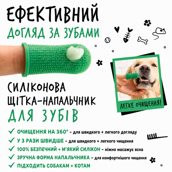 Bugalugs Silicone Finger Toothbrush Бугалугс Силіконова зубна щітка-напальчник BFNGBHSNG фото