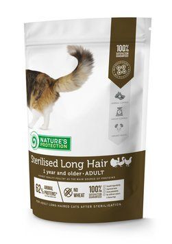 Nature's Protection Sterilised Long Hair Сухий корм для дорослих довгошерстих стерилізованих котів, 400 г NPS45778 фото