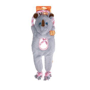 М&rsquo;яка іграшка для собак Growl Jungle Tugz Rocky the Rhino - носоріг Роккі GROWL52008 фото