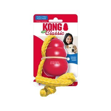 KONG Classic w/Rope M Іграшка для собак KONGCLRM фото