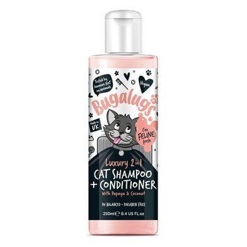 Bugalugs Cat Shampoo Luxury 2 in 1 Papaya & Coconut Бугалугс Шампунь - кондиціонер для котів Люкс 2 в 1 з ароматом папайї та кокосу 250мл BCATPCS250 фото