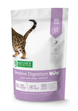 Nature's Protection Sensitive Digestion Сухий корм для дорослих котів з чутливим травленням, 400 г NPS45766 фото