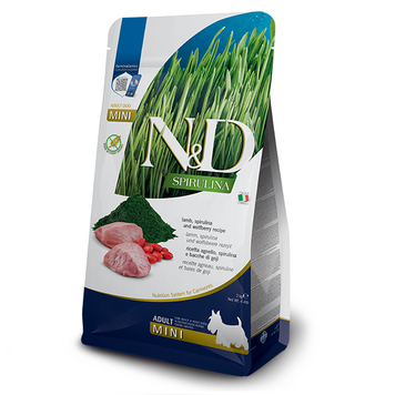 Farmina N&D Spirulina Grain Free Mini Adult Lamb & Spirulina & Wolfberry Беззерновий сухий корм Фарміна для собак дрібних порід з ягням, спіруліною та ягодами годжі 2кг 177875 фото