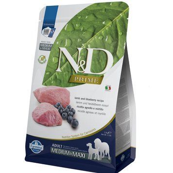 Farmina N&D Prime Medium&Maxi Adult Lamb&Blueberry Беззерновий сухий корм Фарміна для собак середніх та великих порід (ягня/чорниця) 2,5кг 191617 фото