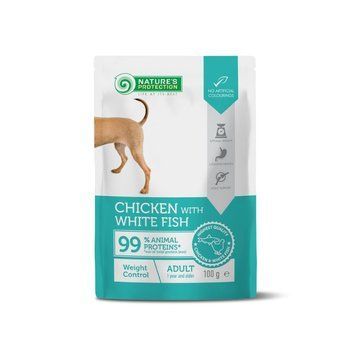 Nature&rsquo;s Protection Adult Weight Control Chicken with White Fish Вологий корм для собак для контролю ваги з куркою і білою рибою, 100 г NPUPF63661 фото