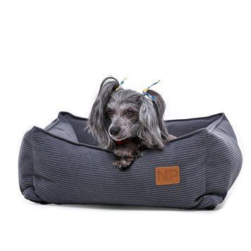 Лежак NoblePet Henry Velvet Grey для собак і котів (45x45x18см) H2164/45 фото