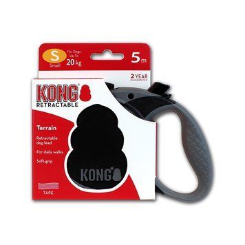 Рулетка-повідок для собак KONG Terrain Black S, 5 м / до 20 кг KONGTRNSMBK фото