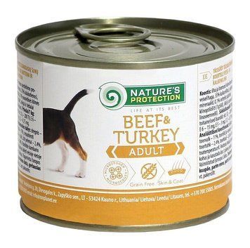 Nature's Protection Adult Beef & Turkey Вологий корм для собак з яловичиною та індичкою, 200 г KIK24523 фото