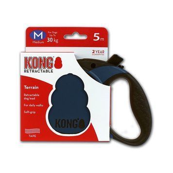 Рулетка-повідок для собак KONG Terrain Blue M, 5 м / до 30 кг KONGTRNMDBL фото