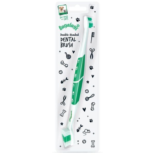 Bugalugs Double-Ended Pet Toothbrush Подвійна зубна щітка Бугалугс для собак і котів BDENBHSNG фото Bugalugs Double-Ended Pet Toothbrush Подвійна зубна щітка Бугалугс для собак і котів BDENBHSNG фото