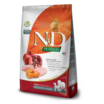 Farmina N&D Grain Free Medium&Maxi Adult Pumpkin Chicken & Pomegranate Беззерновий сухий корм Фарміна для собак дрібних порід (гарбуз/курка/гранат) 2,5кг 156343 фото