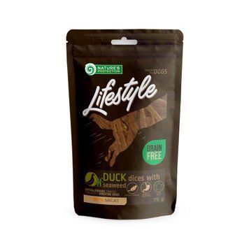 Nature's Protection Lifestyle Duck dices with seaweed Ласощі для собак скибочки качки з морською капустою, 75 г SNK46143 фото