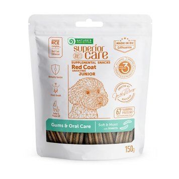 Nature's Protection Superior Care Red Coat Gums & Oral Care Беззернові ласощі для юніорів із рудим забарвленням з протеїном комах 150 г KIKNPSC47658 фото