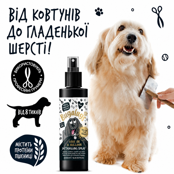 Bugalugs Detangle Spray One in a Million Спрей Бугалугс для розплутування ковтунів з авторським ароматом 200мл BSPAYGD200 фото