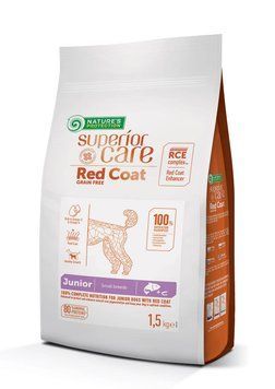 Nature's Protection Superior Care Red Coat Grain Free Salmon Junior Small Breeds Сухий беззерновий корм для юніорів малих порід з рудим забарвленням з лососем 1,5 кг NPSC47228 фото