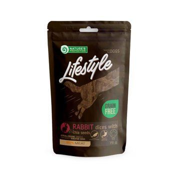 Nature's Protection Lifestyle Rabbit dices with chia seeds Ласощі для собак скибочки кролятини з насінням Чіа, 75 г SNK46144 фото