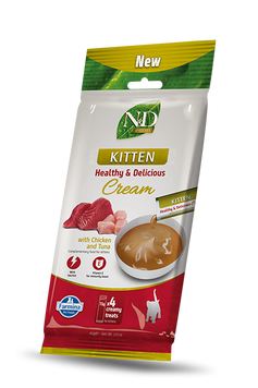 Farmina N&D Grain Free Kitten Creamy treat Chicken & Tuna Фарміна кремові ласощі для кошенят курка & тунець 4x15г 193726 фото