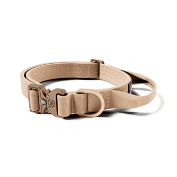 Нашийник BullyBillows Combat&reg; Collar Lighter Tan 2,5см полегшений бежевий з ручкою розмір XS-M (34-46см) bbcclt25 фото
