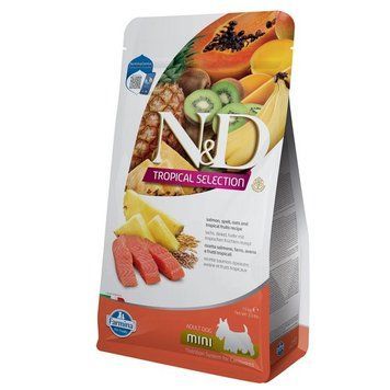 Farmina N&D Low Grain Tropical Selection Mini Adult Salmon, Spelt, Oats & Tropical fruits Низькозерновий сухий корм Фарміна для собак дрібних порід з лососем та тропічними фруктами 1,5кг 183866 фото