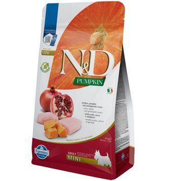 Farmina N&D Grain Free Mini Adult Pumpkin Chicken & Pomegranate Беззерновий сухий корм Фарміна для собак дрібних порід (гарбуз/курка/гранат) 800г 156335 фото