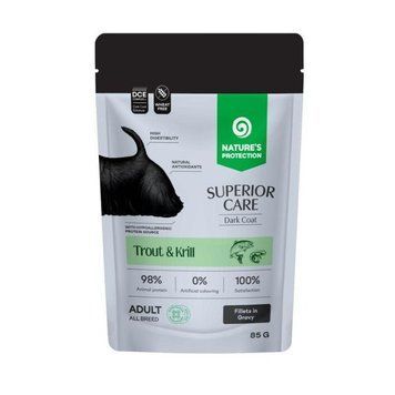 Nature's Protection Superior Care Dark Coat Grain Free Adult Trout and Krill Вологий корм для собак з темним забарвленням з форелью і крилем 85 г NPSC70467 фото