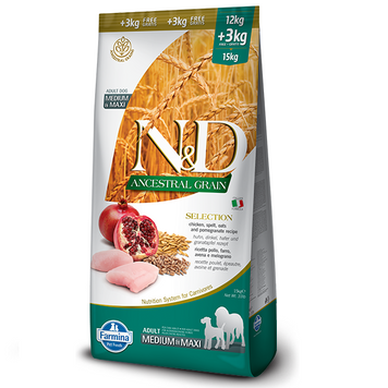 Farmina N&D Low Grain Dog Adult Chicken&Pomegranate Низькозерновий сухий корм Фарміна для дорослих собак (курка/гранат) 15кг 156398 фото